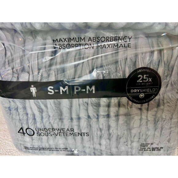 Depend Fresh Protection Men's Small/Medium Incontinence Under Pants  (40 Ct) New - Picture 4 of 4